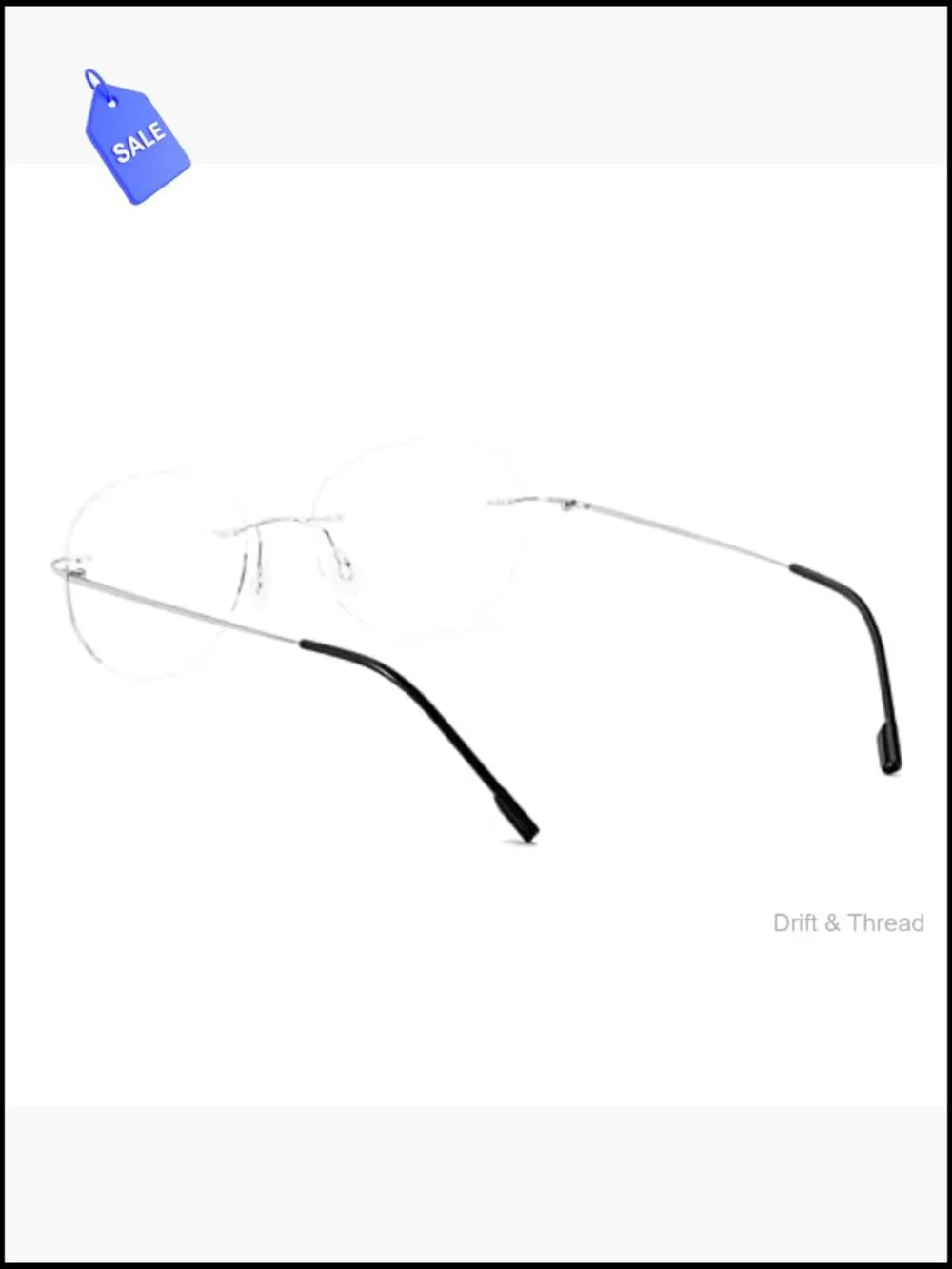 Ultra Light Rimless Reading Glasses Titanium Alloy Resin Lenses